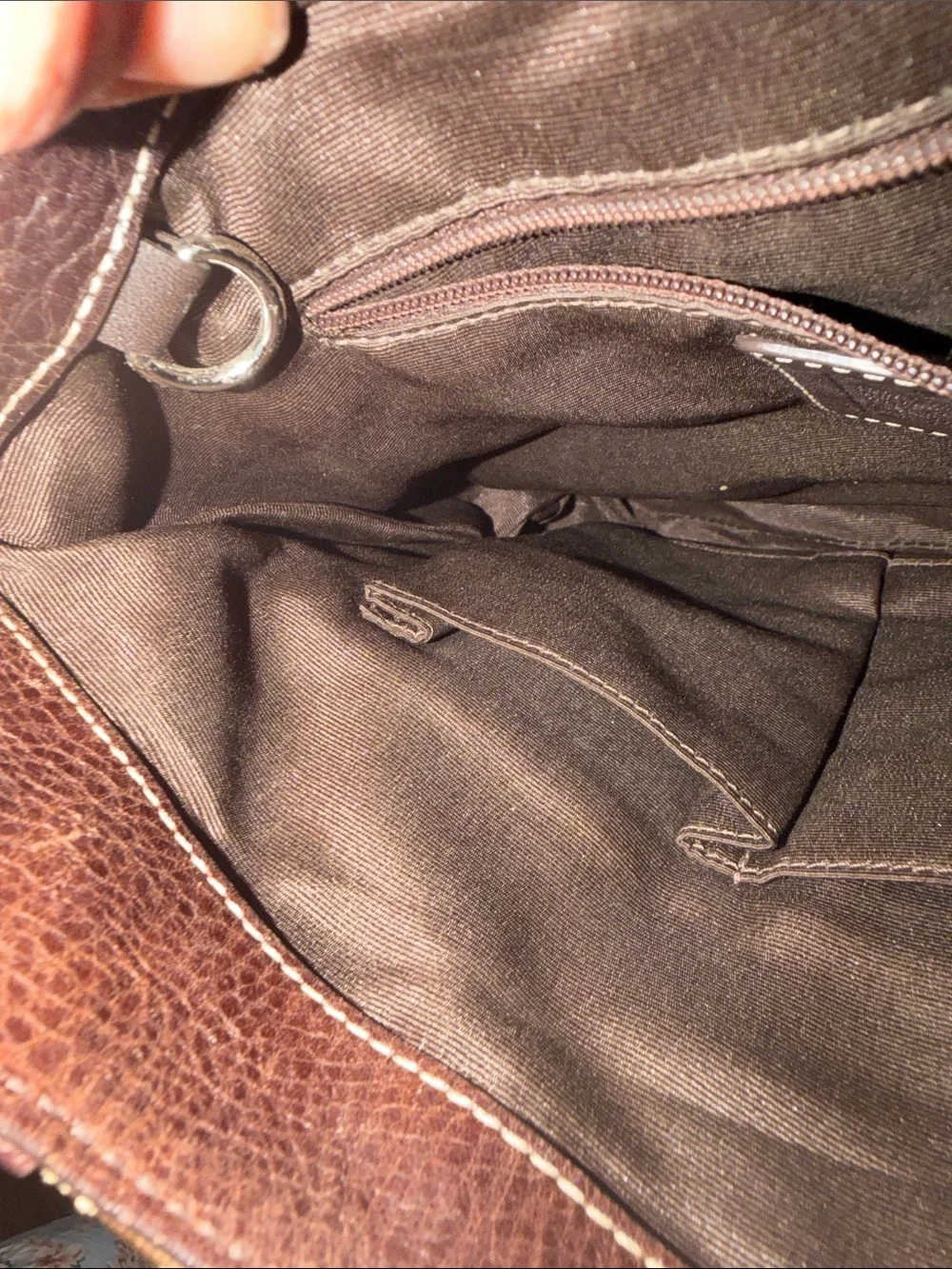 Coach Hampton  Tan Signature Canvas Hobo with Dark Brown Leather Trim